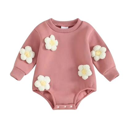 The Sloane - Baby Girl Flower Design Thick Fleece Sweatshirt