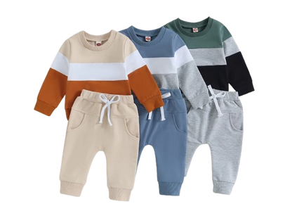 The Soren - Baby Contrast Sweatshirt Trouser Set