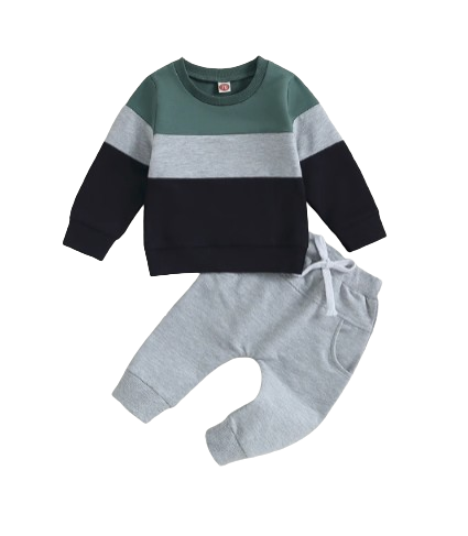 The Soren - Baby Contrast Sweatshirt Trouser Set