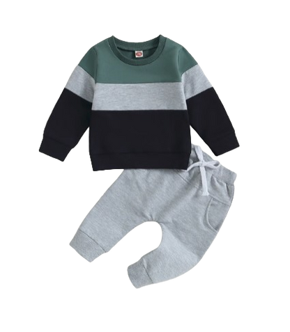 The Soren - Baby Contrast Sweatshirt Trouser Set