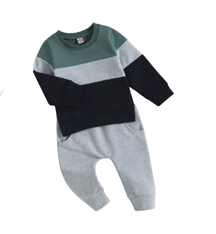 The Soren - Baby Contrast Sweatshirt Trouser Set