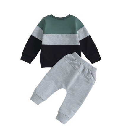 The Soren - Baby Contrast Sweatshirt Trouser Set