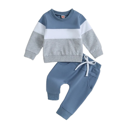 The Soren - Baby Contrast Sweatshirt Trouser Set