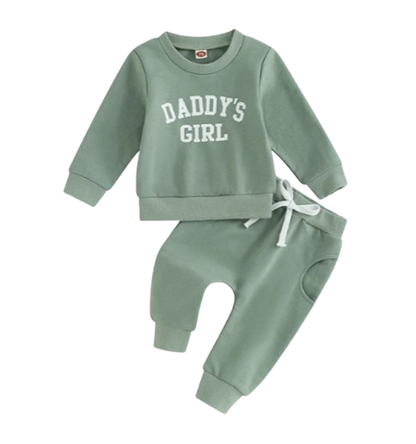 The Sydney - Baby Girl Daddy's Girl Print Sweatshirt + Pants