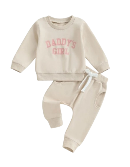 The Sydney - Baby Girl Daddy's Girl Print Sweatshirt + Pants