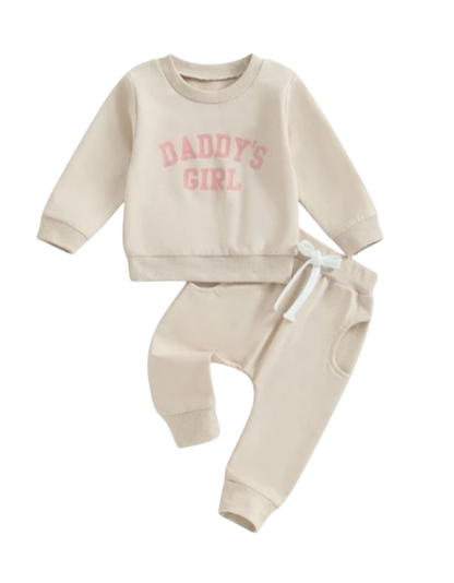 The Sydney - Baby Girl Daddy's Girl Print Sweatshirt + Pants