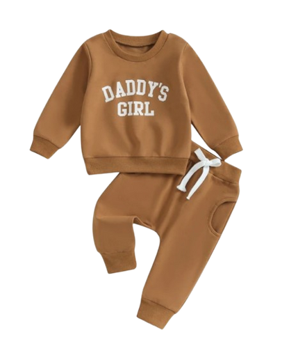 The Sydney - Baby Girl Daddy's Girl Print Sweatshirt + Pants