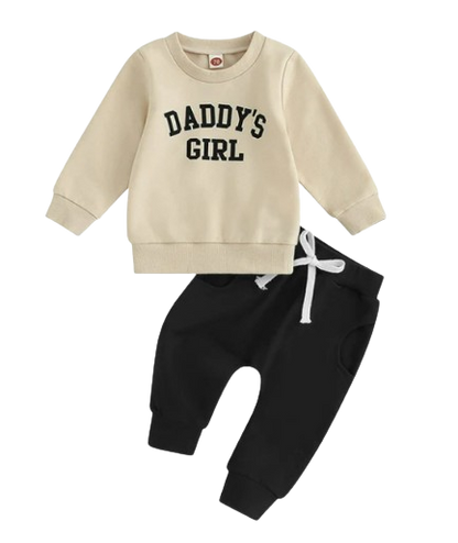 The Sydney - Baby Girl Daddy's Girl Print Sweatshirt + Pants