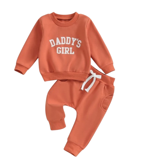 The Sydney - Baby Girl Daddy's Girl Print Sweatshirt + Pants