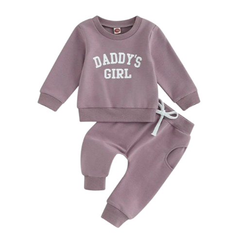 The Sydney - Baby Girl Daddy's Girl Print Sweatshirt + Pants