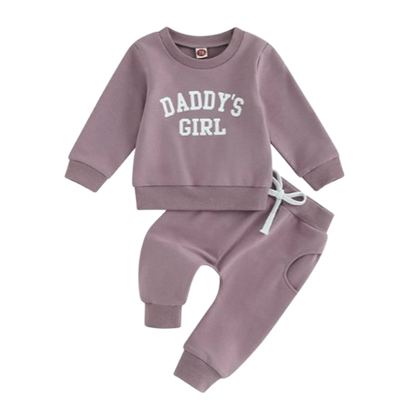 The Sydney - Baby Girl Daddy's Girl Print Sweatshirt + Pants