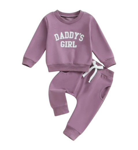 The Sydney - Baby Girl Daddy's Girl Print Sweatshirt + Pants