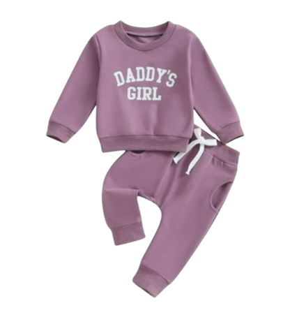 The Sydney - Baby Girl Daddy's Girl Print Sweatshirt + Pants