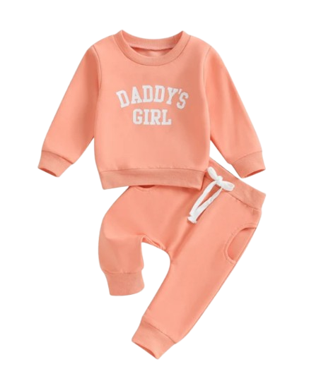 The Sydney - Baby Girl Daddy's Girl Print Sweatshirt + Pants