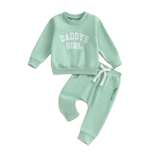 The Sydney - Baby Girl Daddy's Girl Print Sweatshirt + Pants