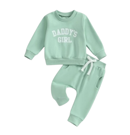 The Sydney - Baby Girl Daddy's Girl Print Sweatshirt + Pants