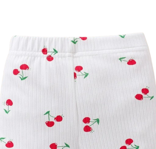 The Teagan - Baby Girl White Cherry Print Pajamas Set