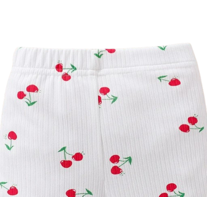 The Teagan - Baby Girl White Cherry Print Pajamas Set