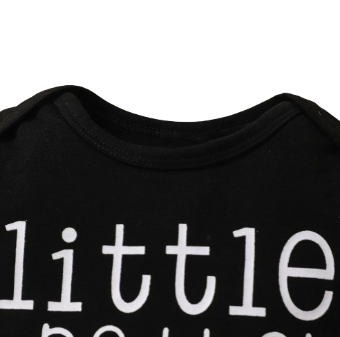 The William - Baby Boy Little Brother Letter Printed Round Neck Short Sleeves and Long Pants