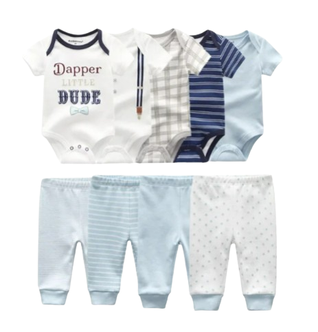 The Wyatt - Dapper Little Dude 2 Unisex Rompers + Pants