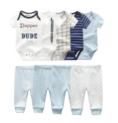The Wyatt - Dapper Little Dude 2 Unisex Rompers + Pants