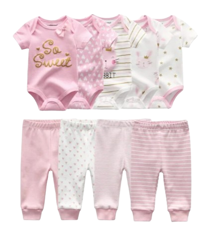 The Wyatt - Pink So Sweet 2 Unisex Rompers + Pants