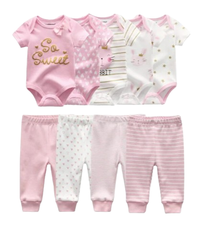The Wyatt - Pink So Sweet 2 Unisex Rompers + Pants