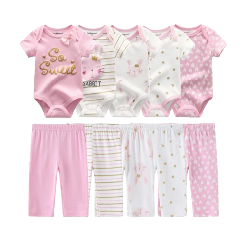 The Wyatt - Pink So Sweet Unisex Rompers + Pants