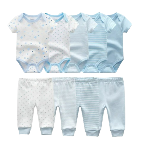 The Wyatt - Shades of Blue Unisex Rompers + Pants