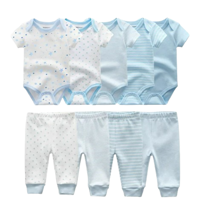 The Wyatt - Shades of Blue Unisex Rompers + Pants