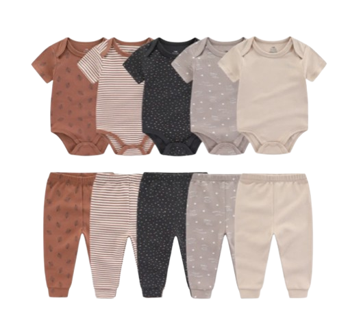 The Wyatt - Shades of Brown Unisex Rompers + Pants