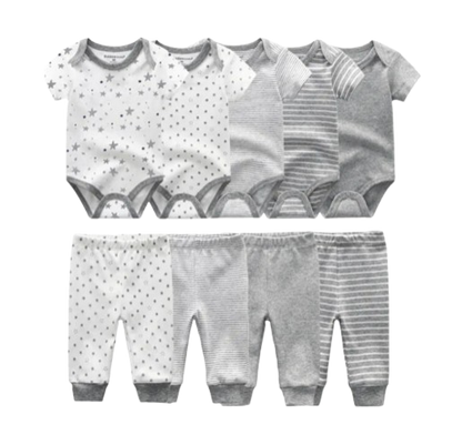 The Wyatt - Shades of Gray Unisex Rompers + Pants