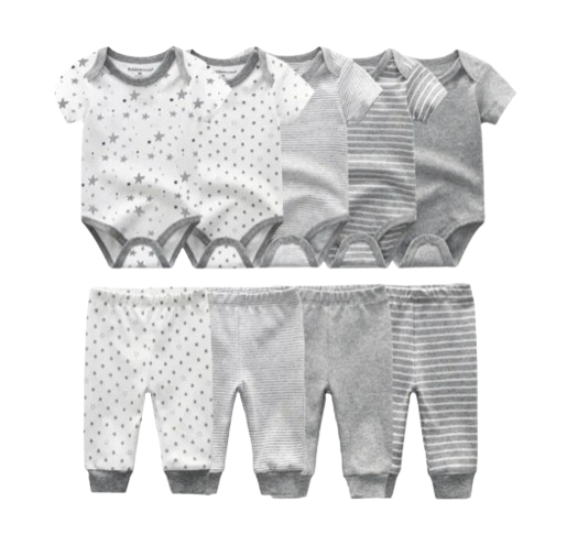 The Wyatt - Shades of Gray Unisex Rompers + Pants