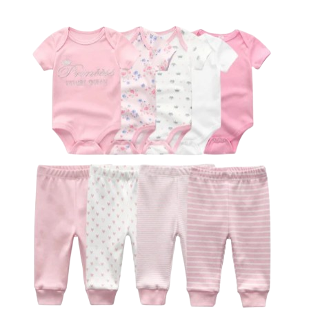 The Wyatt -Pink Princess Unisex Rompers + Pants