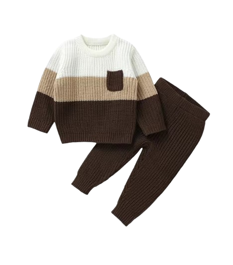 The Xander - Baby Unisex Knitted Long Sleeve Pullovers Jumpers + Trousers