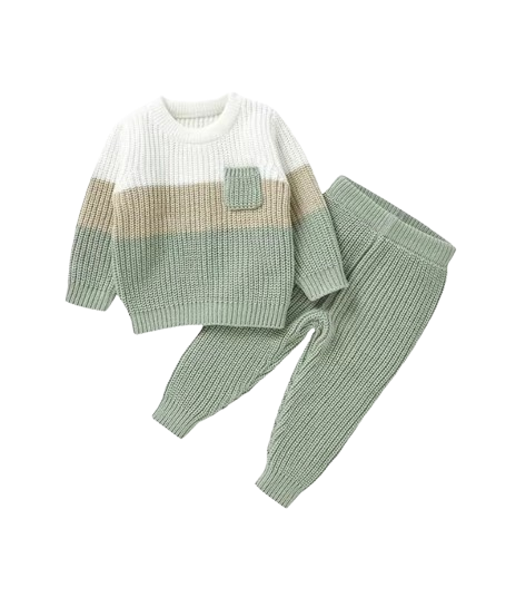 The Xander - Baby Unisex Knitted Long Sleeve Pullovers Jumpers + Trousers