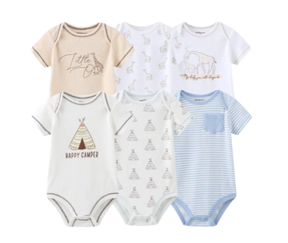 The Yen - 6pcs Unisex Romper/ Onesies - Happy Camper Set
