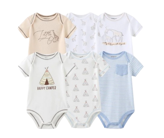 The Yen - 6pcs Unisex Romper/ Onesies - Happy Camper Set