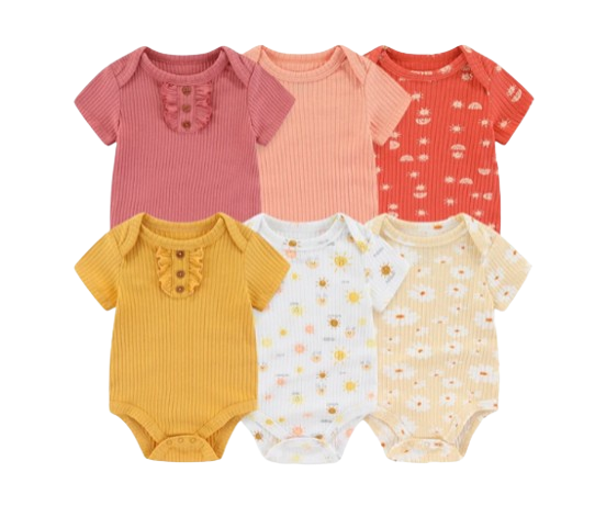 The Yen - 6pcs Unisex Romper/ Onesies - Plain Colours 2 Set