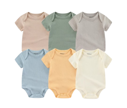 The Yen - 6pcs Unisex Romper/ Onesies - Plain Colours Set