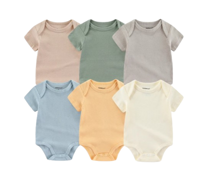 The Yen - 6pcs Unisex Romper/ Onesies - Plain Colours Set