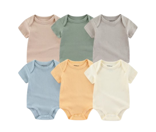 The Yen - 6pcs Unisex Romper/ Onesies - Plain Colours Set