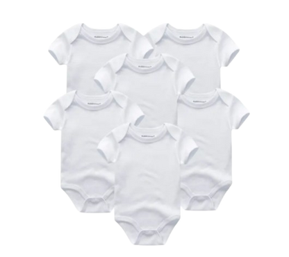 The Yen - 6pcs Unisex Romper/ Onesies - Plain White Set