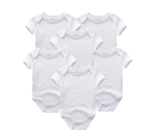 The Yen - 6pcs Unisex Romper/ Onesies - Plain White Set