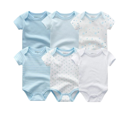 The Yen - 6pcs Unisex Romper/ Onesies - Shades of Blue Set