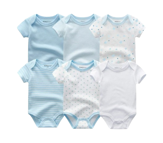 The Yen - 6pcs Unisex Romper/ Onesies - Shades of Blue Set