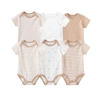 The Yen - 6pcs Unisex Romper/ Onesies - Shades of Brown Set