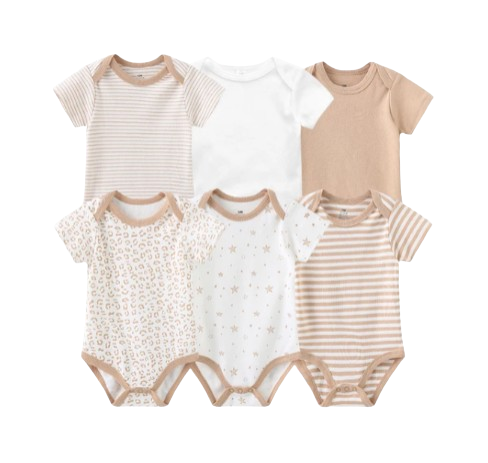 The Yen - 6pcs Unisex Romper/ Onesies - Shades of Brown Set