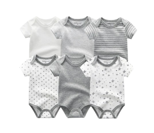 The Yen - 6pcs Unisex Romper/ Onesies - Shades of Grey Set