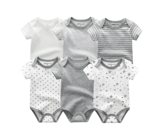 The Yen - 6pcs Unisex Romper/ Onesies - Shades of Grey Set